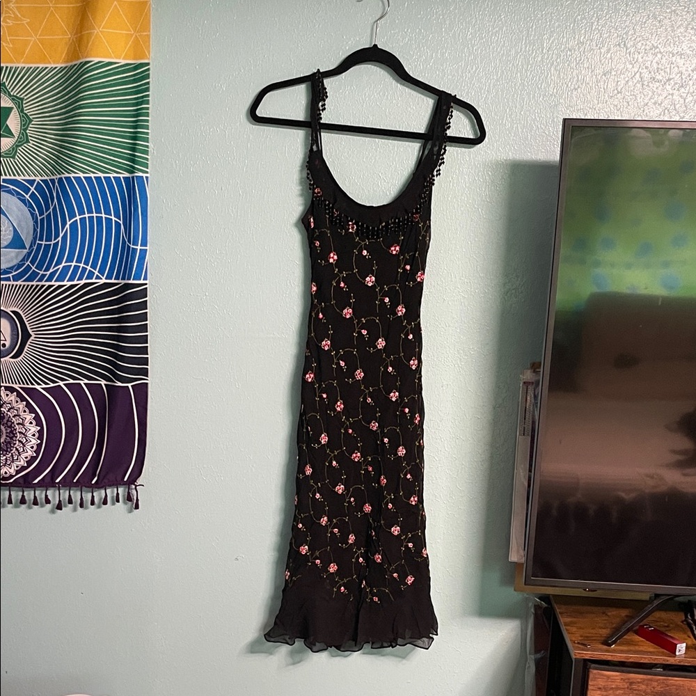 Floral Black Dress